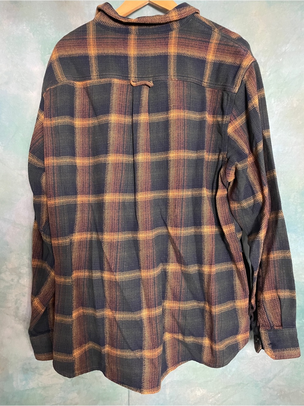 Orvis Navy, Green & Brown Plaid Flannel Shirt - Picture 4 of 4